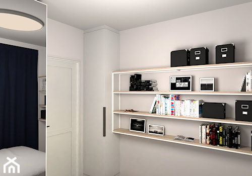 mieszkanie, Kolbudy - projekt - Mała szara sypialnia, styl minimalistyczny - zdjęcie od JEDNA DRUGA