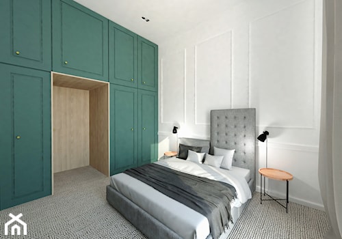 03 - Średnia biała sypialnia, styl tradycyjny - zdjęcie od Ewa Kramm Pracownia Architektury