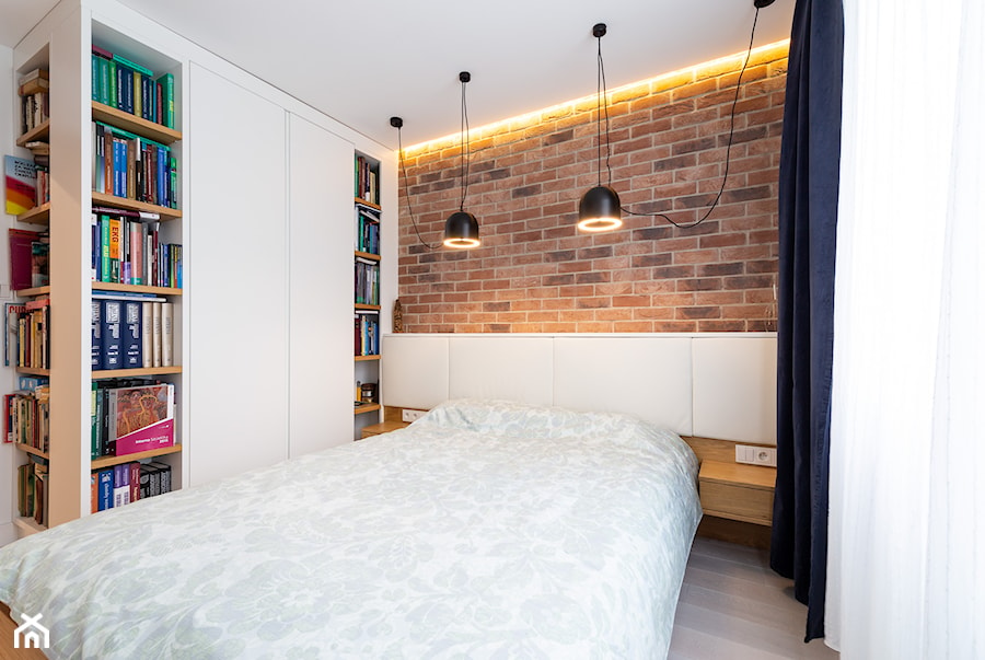 Realizacja projektu mieszkania w Zabrzu - Średnia biała sypialnia - zdjęcie od Wawoczny Architekt