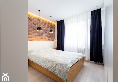 Realizacja projektu mieszkania w Zabrzu - Mała biała sypialnia - zdjęcie od Wawoczny Architekt