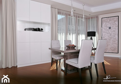 nowoczesna elegancja - Średnia szara jadalnia jako osobne pomieszczenie, styl nowoczesny - zdjęcie od Studio Modelowania Przestrzeni