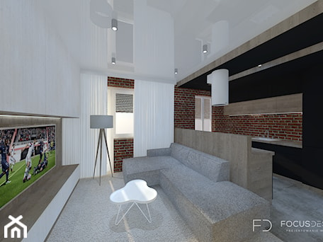 Aranżacje wnętrz - Salon: PROJEKT "MĘSKIEGO" MIESZKANIA W CZĘSTOCHOWIE - Salon, styl nowoczesny - Focus Design. Przeglądaj, dodawaj i zapisuj najlepsze zdjęcia, pomysły i inspiracje designerskie. W bazie mamy już prawie milion fotografii!