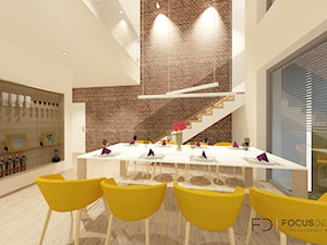 WILLA W CZĘSTOCHOWIE - Duża beżowa jadalnia jako osobne pomieszczenie, styl minimalistyczny - zdjęcie od Focus Design