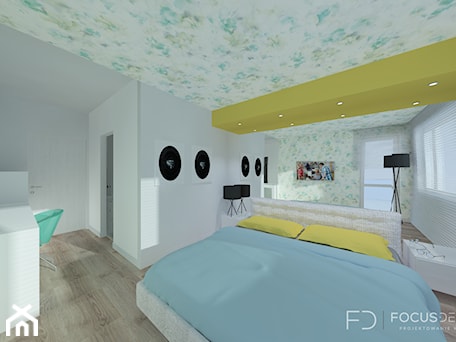 Aranżacje wnętrz - Sypialnia: PROJEKT APARTAMENTU W KATOWICACH - Sypialnia, styl nowoczesny - Focus Design. Przeglądaj, dodawaj i zapisuj najlepsze zdjęcia, pomysły i inspiracje designerskie. W bazie mamy już prawie milion fotografii!