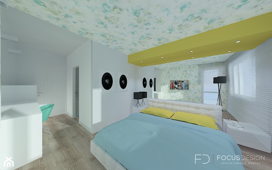 PROJEKT APARTAMENTU W KATOWICACH - Sypialnia, styl nowoczesny - zdjęcie od Focus Design