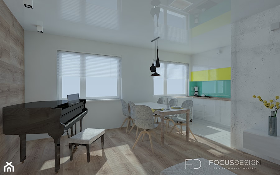 PROJEKT APARTAMENTU W KATOWICACH - Salon, styl nowoczesny - zdjęcie od Focus Design