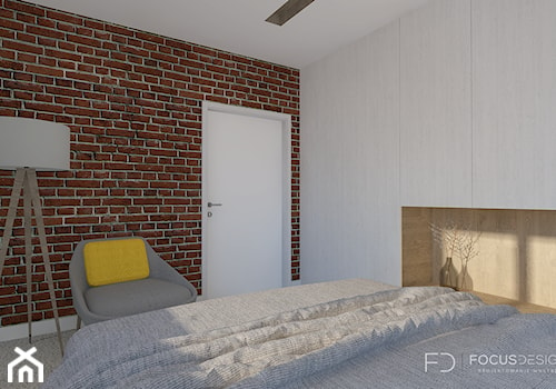 PROJEKT "MĘSKIEGO" MIESZKANIA W CZĘSTOCHOWIE - Mała szara sypialnia, styl nowoczesny - zdjęcie od Focus Design