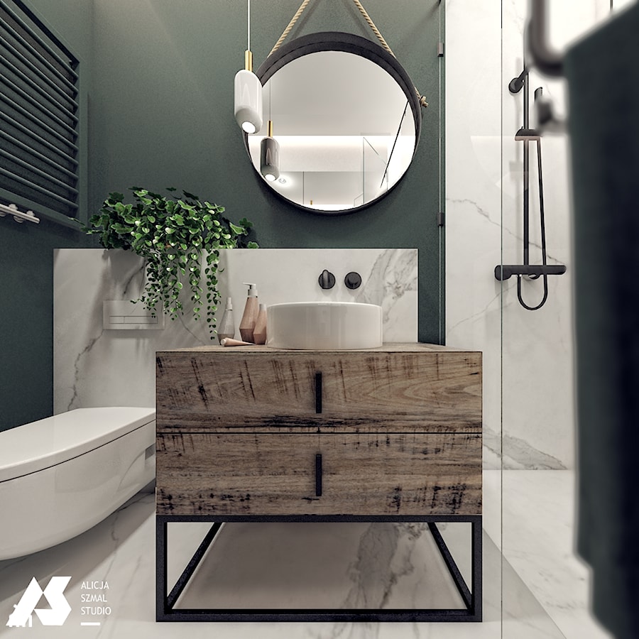 Zielona łazienka - zdjęcie od Alicja Szmal Studio