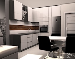 Kuchnia biała na wysoki połysk - Kuchnia, styl nowoczesny - zdjęcie od Edmonston Design- Studio Projektowania i Aranżacji Wnętrz - Homebook