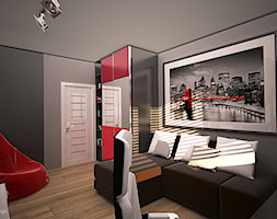 Pokój nastolatka - Duży szary pokój dziecka dla nastolatka dla chłopca, styl nowoczesny - zdjęcie od Edmonston Design- Studio Projektowania i Aranżacji Wnętrz - Homebook