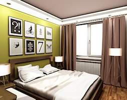 Sypialnia - Mała żółta sypialnia, styl nowoczesny - zdjęcie od Edmonston Design- Studio Projektowania i Aranżacji Wnętrz - Homebook