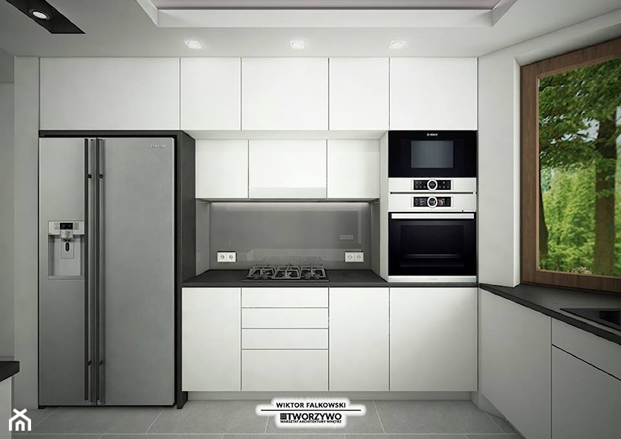 Gąsówka-Skwarki | Kuchnia otwarta w stylu nowoczesnym - Kuchnia, styl nowoczesny - zdjęcie od "TWORZYWO" Warsztat Architektury Wnętrz