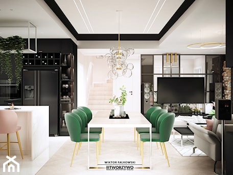 Aranżacje wnętrz - Jadalnia: Dobrzyniewo | Projekt domu jednorodzinnego w stylu black modern classic - Jadalnia, styl nowoczesny - "TWORZYWO" Warsztat Architektury Wnętrz. Przeglądaj, dodawaj i zapisuj najlepsze zdjęcia, pomysły i inspiracje designerskie. W bazie mamy już prawie milion fotografii!