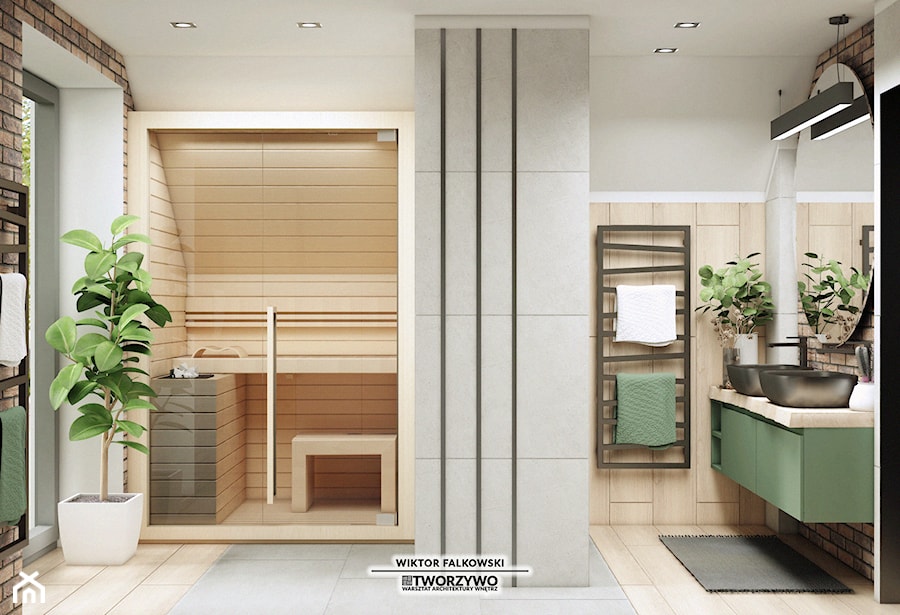 Księżyno | Projekt adaptacji domu jednorodzinnego w stylu soft-loft - Łazienka, styl industrialny - zdjęcie od "TWORZYWO" Warsztat Architektury Wnętrz