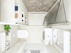 Białystok | Centrum | Projekt bez barier - mikro-łazienka w kamienicy - Łazienka, styl nowoczesny - zdjęcie od "TWORZYWO" Warsztat Architektury Wnętrz