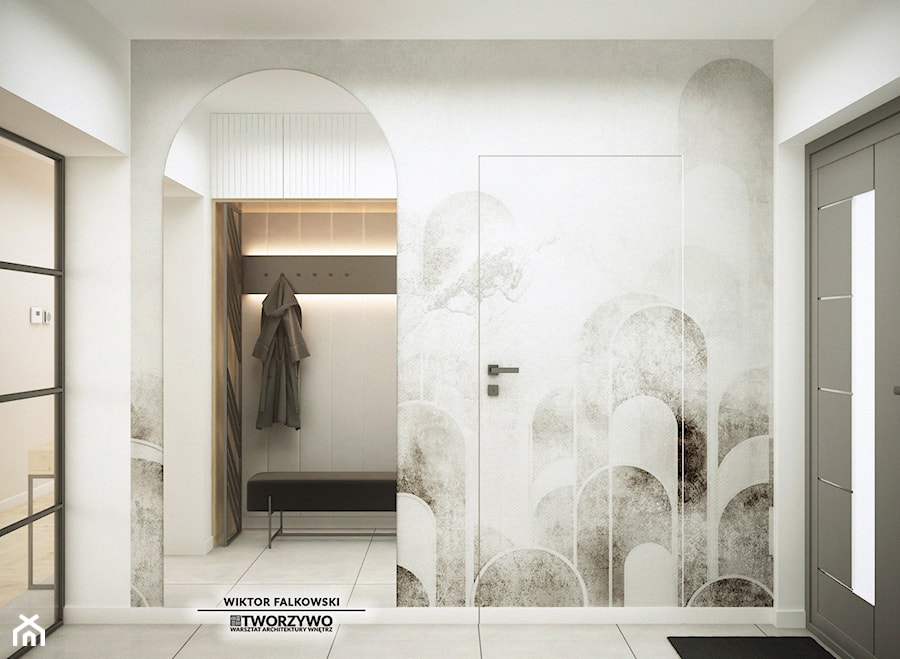 Osowicze | Projekt domu jednorodzinnego w stylu nowoczesnym - Hol / przedpokój, styl nowoczesny - zdjęcie od "TWORZYWO" Warsztat Architektury Wnętrz