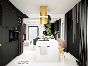 Dobrzyniewo | Projekt domu jednorodzinnego w stylu black modern classic - Kuchnia, styl nowoczesny - zdjęcie od "TWORZYWO" Warsztat Architektury Wnętrz