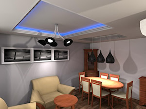 Kompaktowe mieszkanie dla dwojga - Mały szary salon z jadalnią, styl tradycyjny - zdjęcie od OPEN HOUSE INVEST