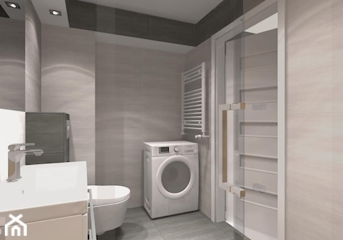 Kompaktowe 2 pokoje - Średnia bez okna z pralką / suszarką z lustrem z punktowym oświetleniem łazienka - zdjęcie od OPEN HOUSE INVEST