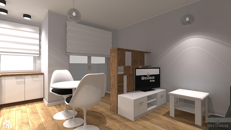 Kompaktowe 2 pokoje - Szary salon z jadalnią - zdjęcie od OPEN HOUSE INVEST
