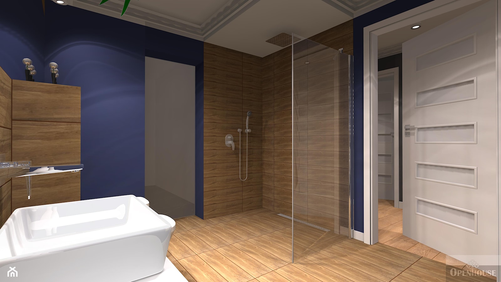Długa Apartament - Średnia bez okna z lustrem z punktowym oświetleniem łazienka - zdjęcie od OPEN HOUSE INVEST - Homebook