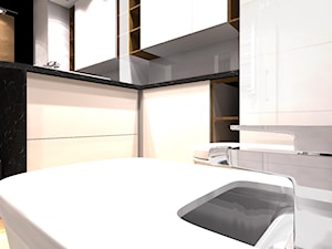 Kompaktowe mieszkanie dla dwojga - Mała bez okna z lustrem z punktowym oświetleniem łazienka, styl nowoczesny - zdjęcie od OPEN HOUSE INVEST