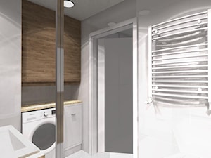 3 pokoje dla rodziny - Średnia bez okna z pralką / suszarką z marmurową podłogą z punktowym oświetleniem łazienka - zdjęcie od OPEN HOUSE INVEST