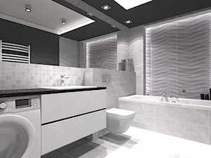 Długa Apartament - Średnia bez okna z pralką / suszarką z lustrem z punktowym oświetleniem łazienka - zdjęcie od OPEN HOUSE INVEST
