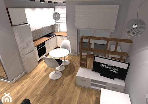 Kompaktowe 2 pokoje - Mały szary salon z kuchnią z jadalnią - zdjęcie od OPEN HOUSE INVEST