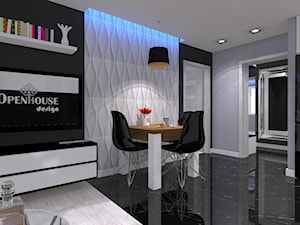 Nowoczesne z miedzianymi dekoracjami - Średni czarny szary salon z jadalnią - zdjęcie od OPEN HOUSE INVEST