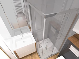 3 pokoje w nowoczesnym rozwiązaniu - Mała bez okna z lustrem łazienka, styl nowoczesny - zdjęcie od OPEN HOUSE INVEST