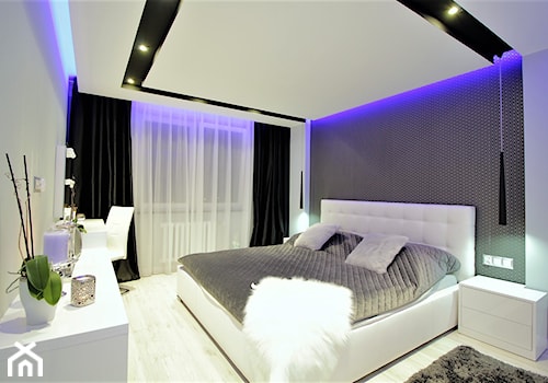 Nowoczesne na Budowlanych - Średnia biała szara sypialnia, styl nowoczesny - zdjęcie od OPEN HOUSE INVEST