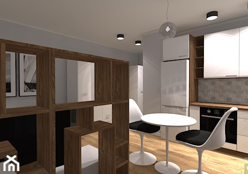 Kompaktowe 2 pokoje - Mała szara jadalnia w kuchni - zdjęcie od OPEN HOUSE INVEST