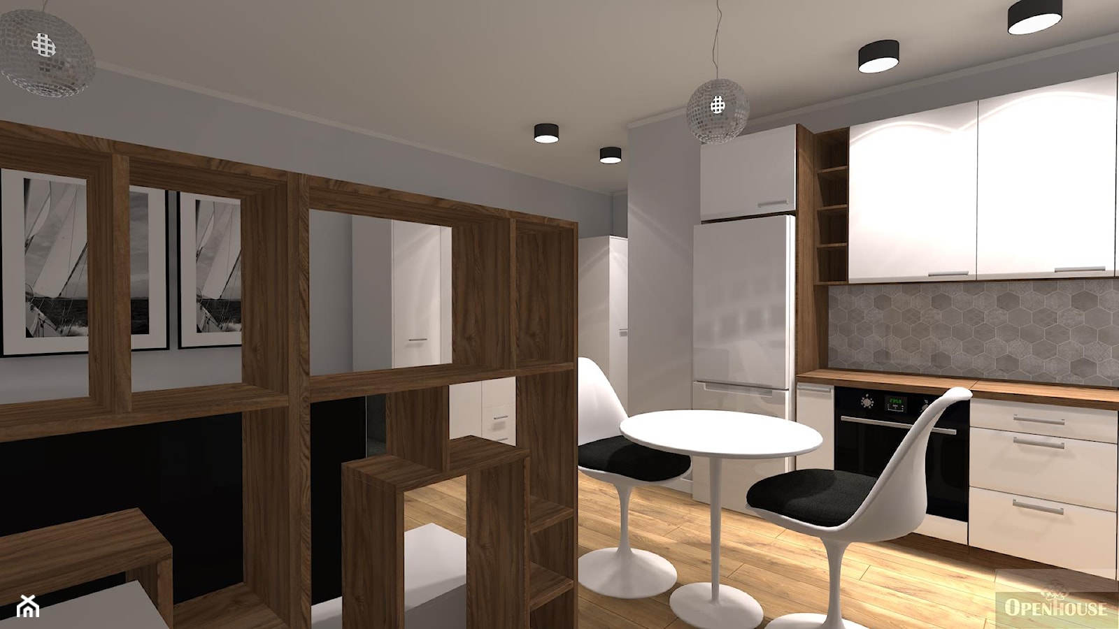 Kompaktowe 2 pokoje - Mała szara jadalnia w kuchni - zdjęcie od OPEN HOUSE INVEST - Homebook