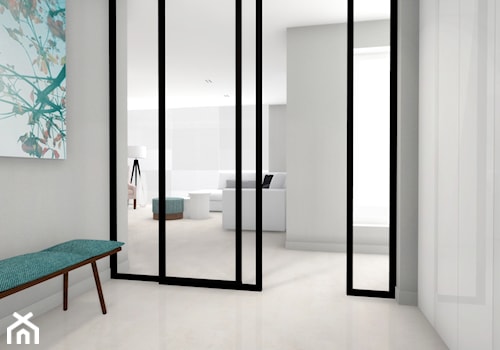 Średni biały szary hol / przedpokój, styl nowoczesny - zdjęcie od ONE HOME Studio Architektury Wnętrz