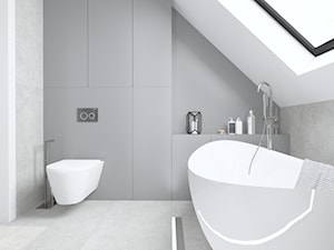 szara łazienka - zdjęcie od ONE HOME Studio Architektury Wnętrz