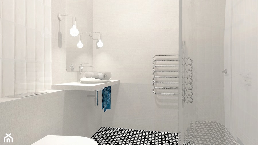 Średnia na poddaszu bez okna łazienka, styl nowoczesny - zdjęcie od ONE HOME Studio Architektury Wnętrz