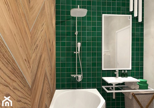 Łazienka konkursowa - Mała bez okna z lustrem łazienka, styl industrialny - zdjęcie od ONE HOME Studio Architektury Wnętrz