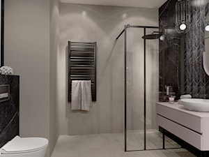 Apartament 42 m2 - Średnia bez okna z lustrem łazienka, styl nowoczesny - zdjęcie od ONE HOME Studio Architektury Wnętrz