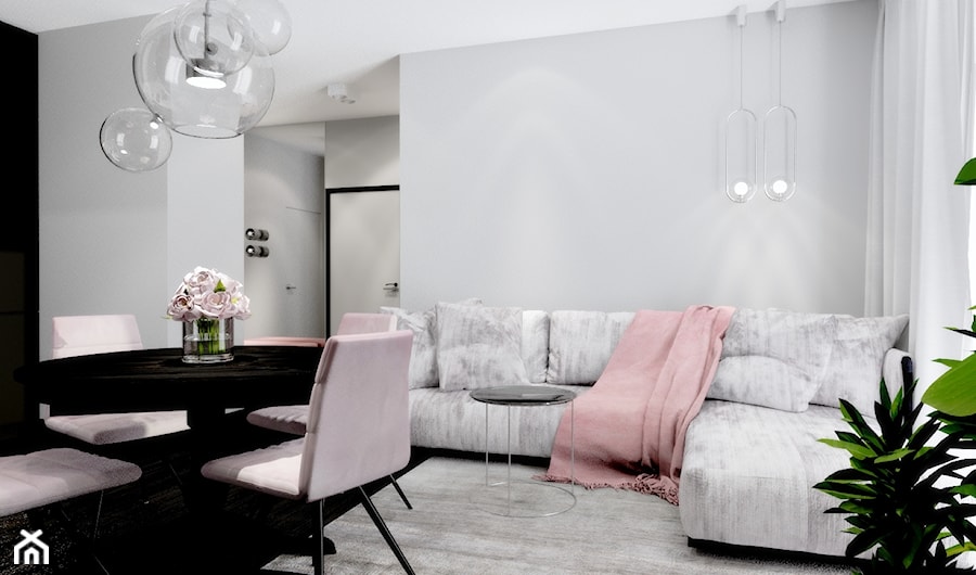 Apartament 42 m2 - Salon, styl nowoczesny - zdjęcie od ONE HOME Studio Architektury Wnętrz