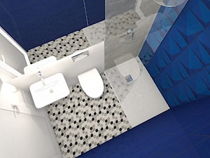 kobaltowa łazienka - zdjęcie od ONE HOME Studio Architektury Wnętrz