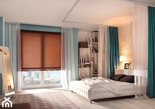 Aranżacje - Duża niebieska sypialnia, styl nowoczesny - zdjęcie od MARDOM HOME
