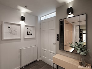 Projekt szeregówki - SZKOCJA - Średni biały hol / przedpokój, styl minimalistyczny - zdjęcie od Modelove Studio
