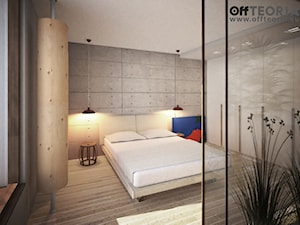 Stodoła - Duża szara sypialnia, styl minimalistyczny - zdjęcie od offteoria