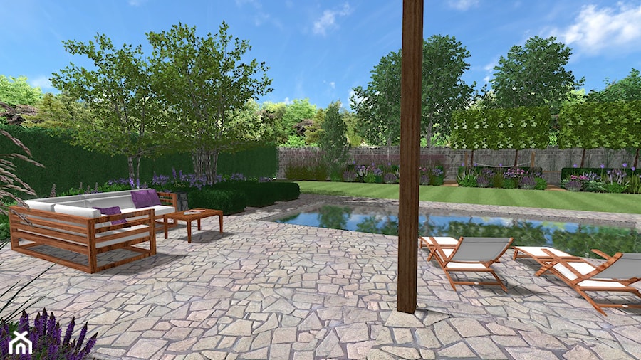 Ogród z basenem - Ogród, styl nowoczesny - zdjęcie od Rock&Flower studio