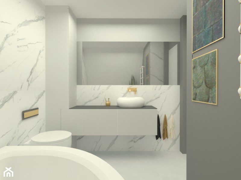 Marmurowa łazienka - zdjęcie od Aranżacje wnętrz Aneta Moniuszko