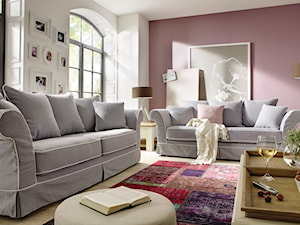 Meble wypoczynkowe - Mały biały różowy salon, styl nowoczesny - zdjęcie od Primavera Furniture