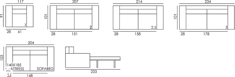 Wymiary Poszczególnych Brył KORE PRIMAVERA FURNITURE - zdjęcie od Primavera Furniture