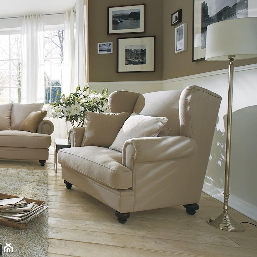 Średni biały brązowy salon, styl glamour - zdjęcie od Primavera Furniture
