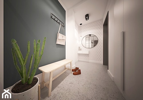 Dom minimalistów - Średni z wieszakiem biały szary hol / przedpokój - zdjęcie od GRUPA NONO